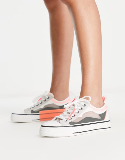 Ash colour block trainer in pastel multi