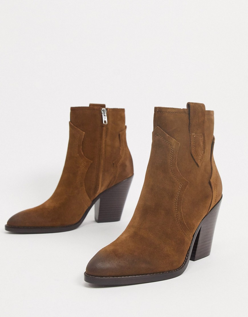 ASH esquire leather heeled boots in tan