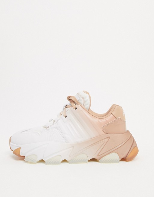 ASH extasy ombre chunky trainers in white and beige