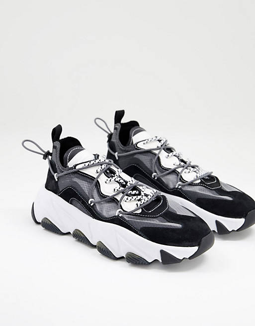Women Trainers/Ash Extra chunky panelled trainers in black 