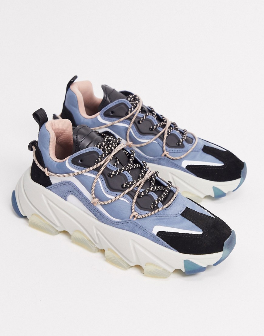 Ash Extra chunky panelled trainers in blue multi