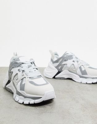 ASH flash chunky trainers in white with silver | ASOS
