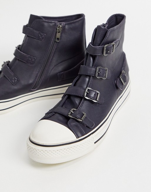 ASH high top buckle trainers in graphite