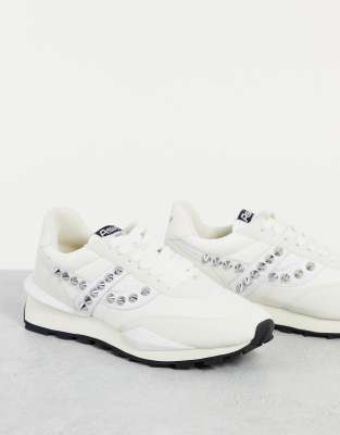 Ash spider studs runner trainers in white mix