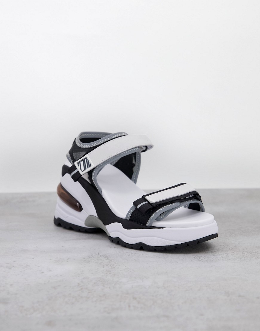 ASH sporty chunky sandals in white-Black