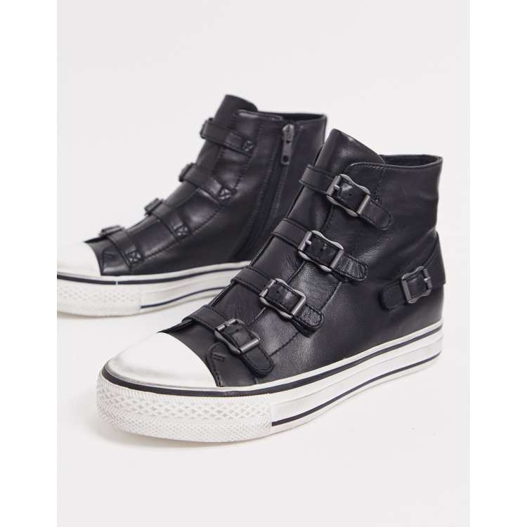 Ash Virgin high top buckled sneakers in black