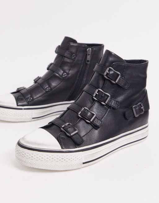 Ash Virgin high top buckled sneakers in black