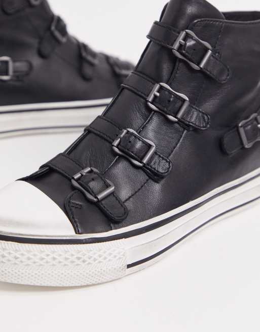 Ash Virgin high top buckled sneakers in black