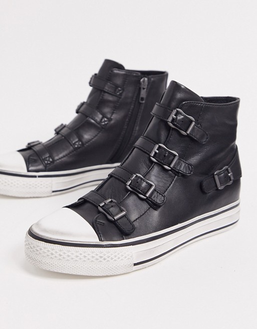 Ash Virgin high top buckled trainers in black
