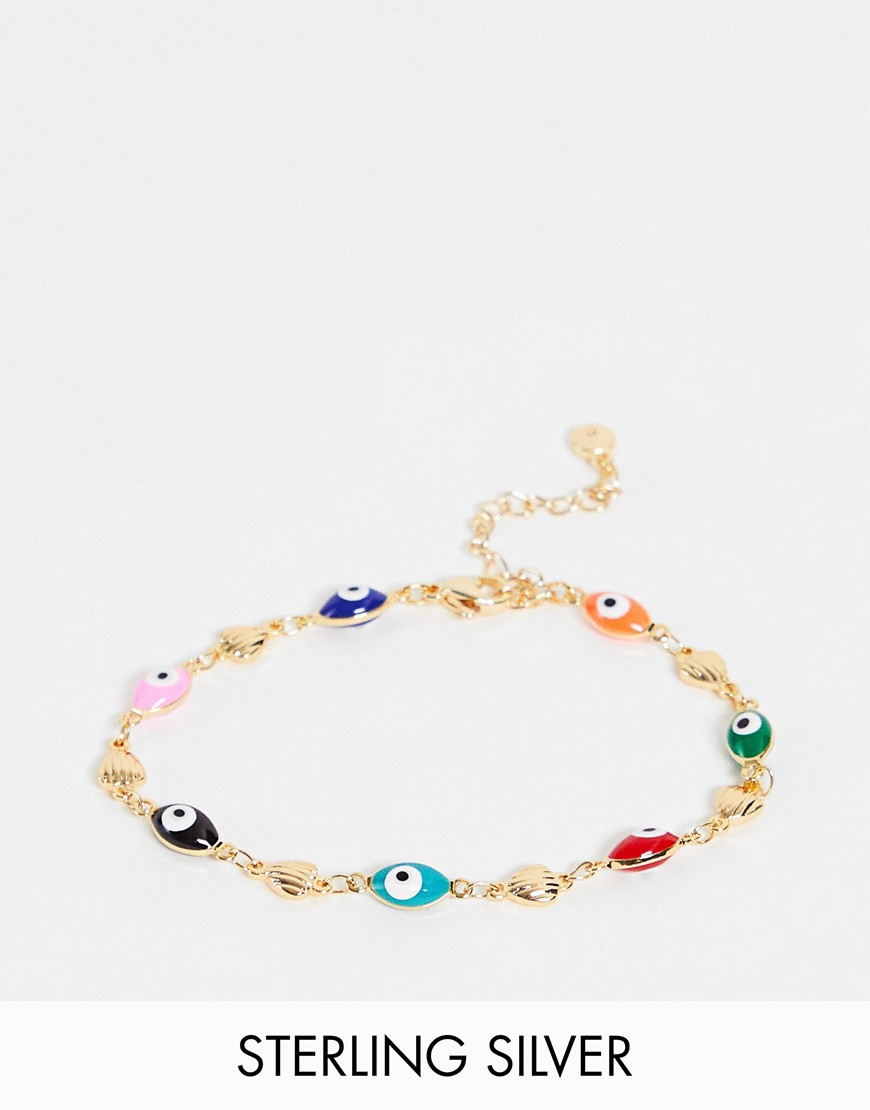 Ashiana beaded bracelet with multicolored details-Gold