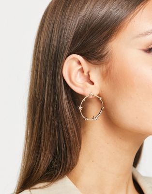 Ashiana circle earrings with mood and star details In gold