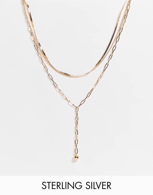 Ashiana - Collana multifilo color oro con pendente