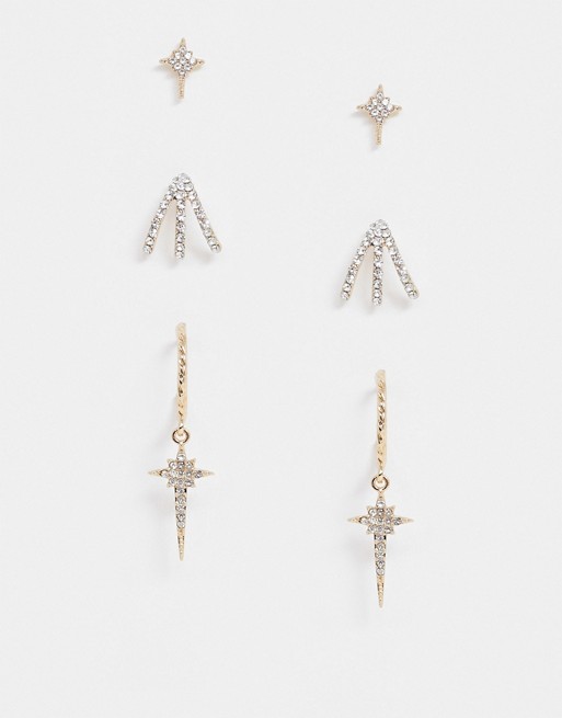 Ashiana Gold/Silver Multi Pack Earrings