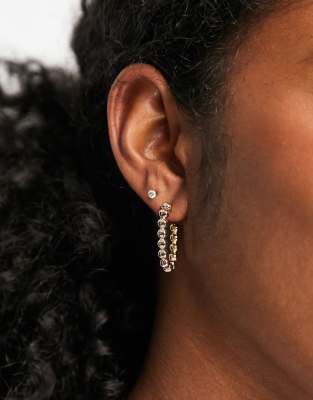 Ashiana half moon earrings with gold bead details - Click1Get2 Black Friday
