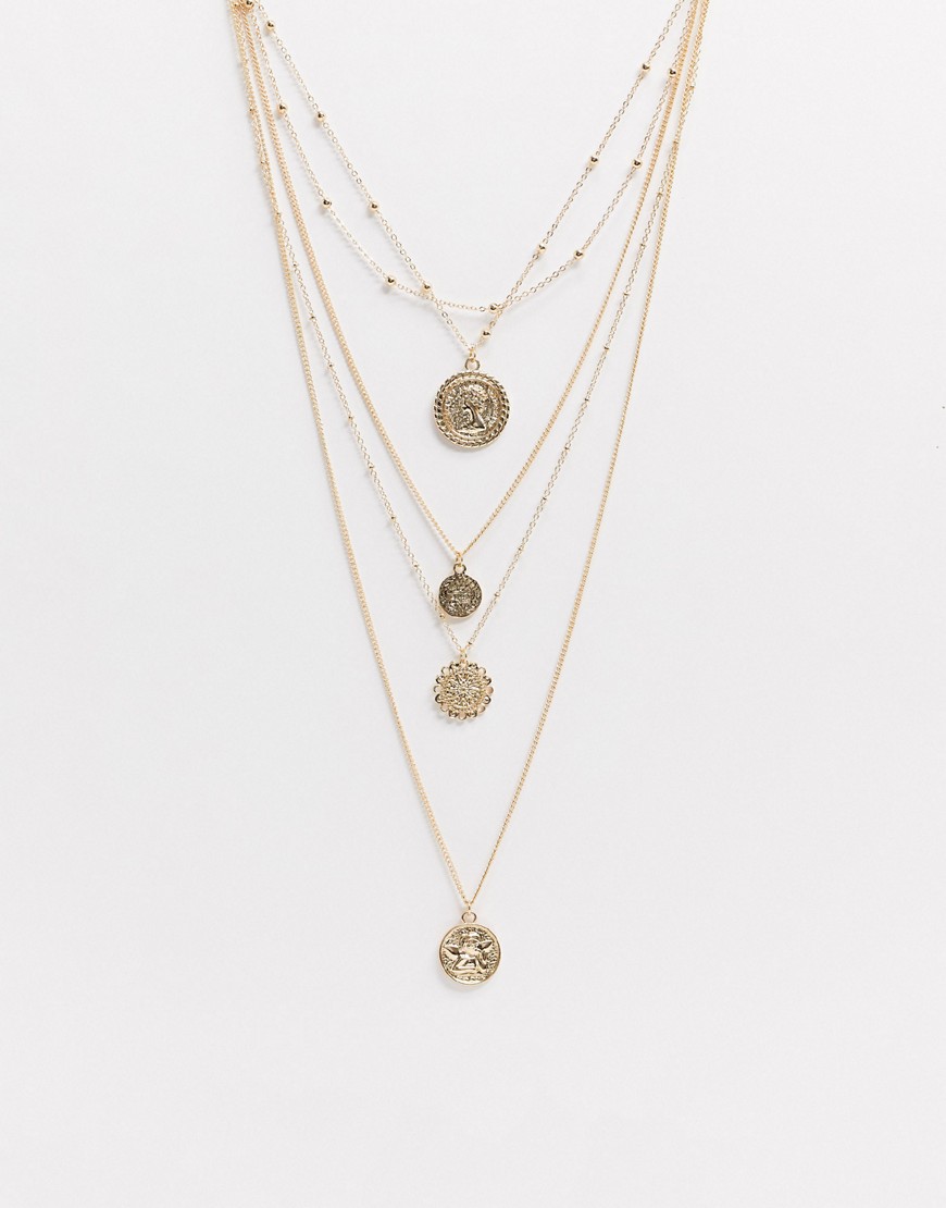 Ashiana multi layered gold pendant necklace
