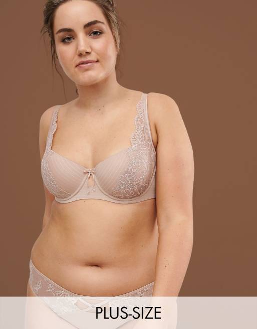 Ashley Graham – Set mit BH hohem Trägeransatz und Tanga in Blush, 2 von 3