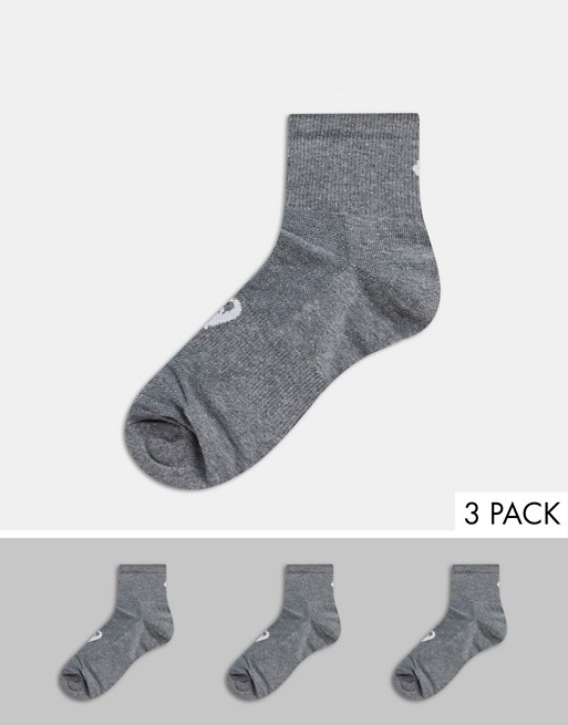 Asics 3 pack socks in glacier grey