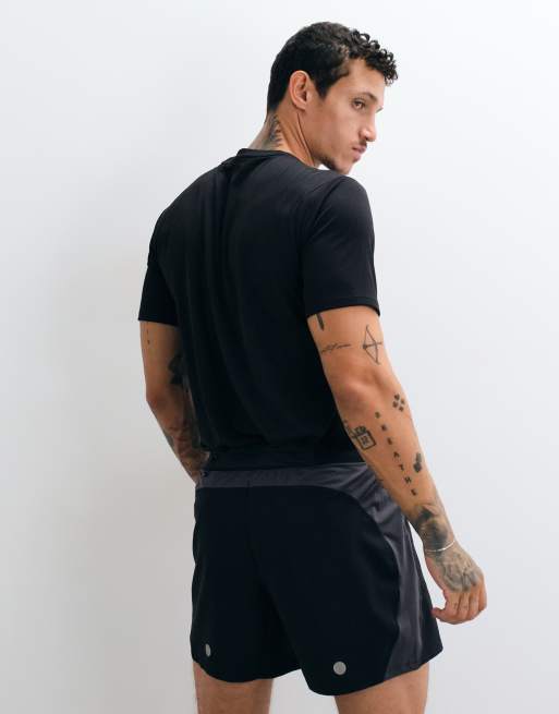 Asics 5inch running shorts in black and grey, 5 of 5
