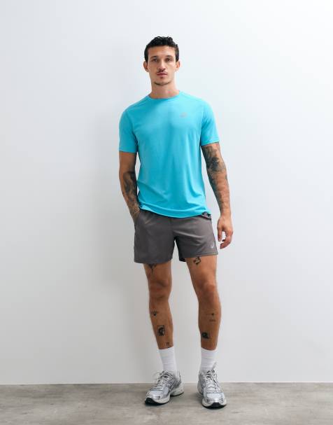 Asics 5inch running shorts in truffle grey - view 1