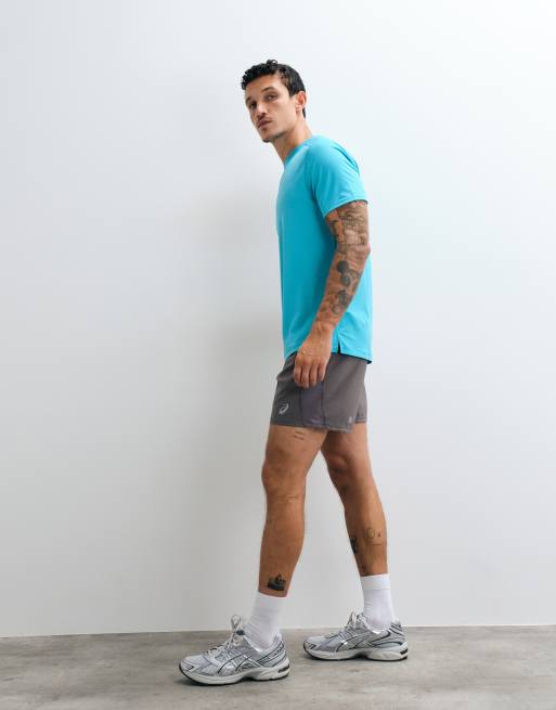 Asics 5inch running shorts in truffle grey, 2 of 5