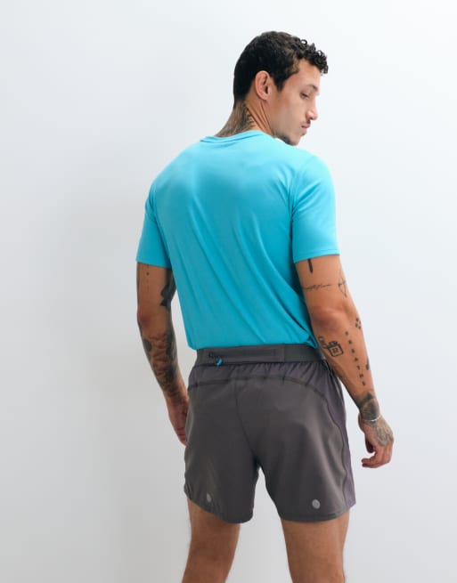 Asics 5inch running shorts in truffle grey, 3 of 5
