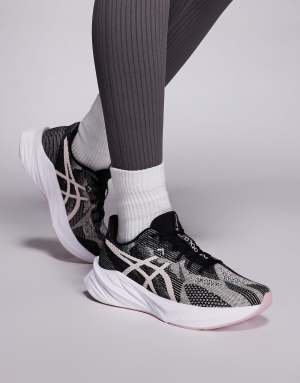 Asics Dynablast 5 running trainers in black and white
