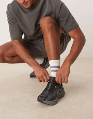 Asics Dynablast 5 running trainers in carbon grey and black
