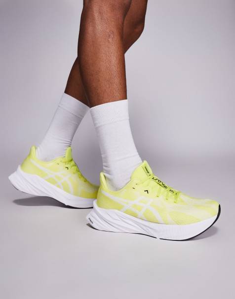 Asics Dynablast 5 running trainers in citron and white - view 1