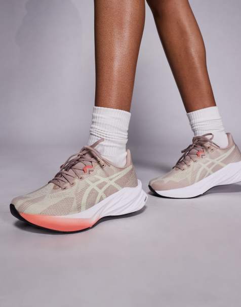 Asics – Dynablast 5 – Szarobrązowo-białe buty sportowe do biegania - view 1