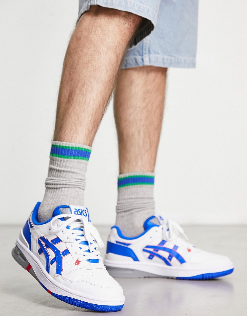 Asics EX89 trainers in white and blue