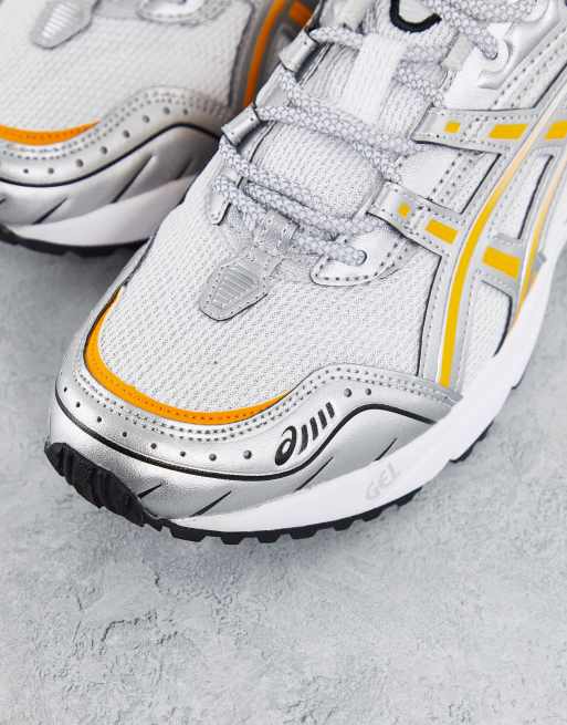 Asics Gel 1090 sneakers in white and orange ASOS