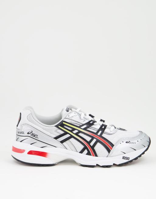 Asics Gel-1090 trainers in silver and red | ASOS