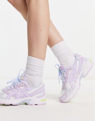 Asics Gel-1130 chunky trainers in white and pink