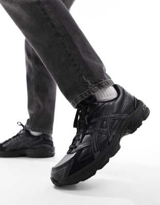 Black leather asics online