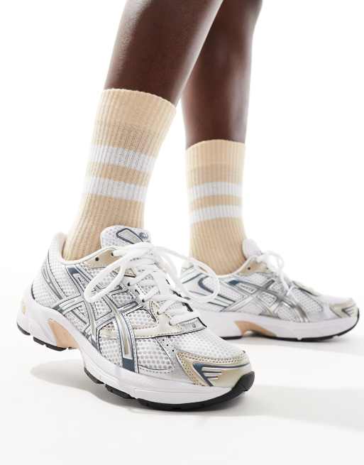 Asics Gel 1130 Sneaker in WeiB Silber und Rosegold ASOS