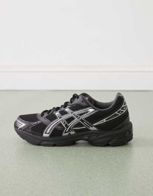 Asics Gel-1130 trainers in black and pure silver