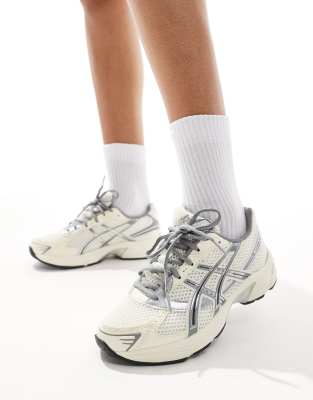 Asics Gel-1130 sneakers in cream silver and grey