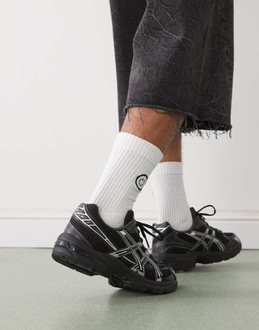 Asics - Gel-1130 - Sneakers in zwart en zuiver zilver