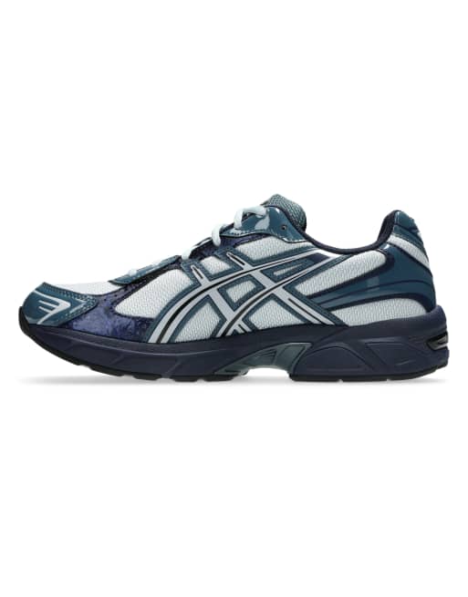 Asics GEL-1130 trainers in grey and dark blue, 2 of 4