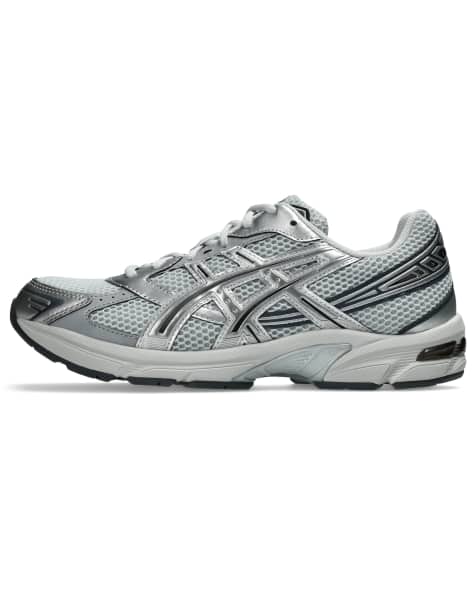 Asics GEL-1130 trainers in grey and silver - view 1