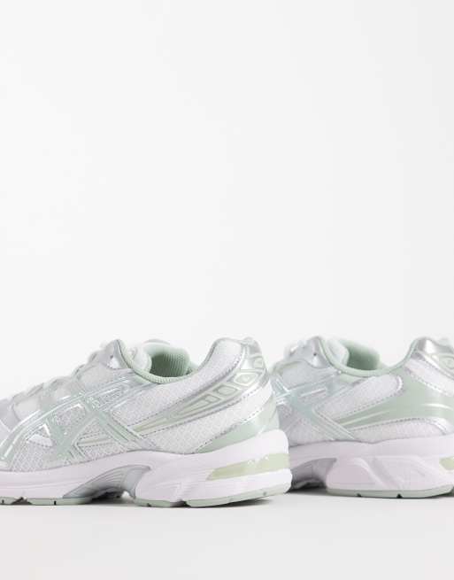 Asics Gel-1130 trainers in sage green and silver, 4 of 5