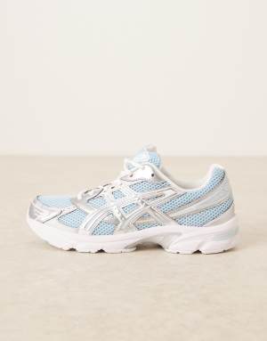 Asics Gel-1130 trainers in sky blue and silver