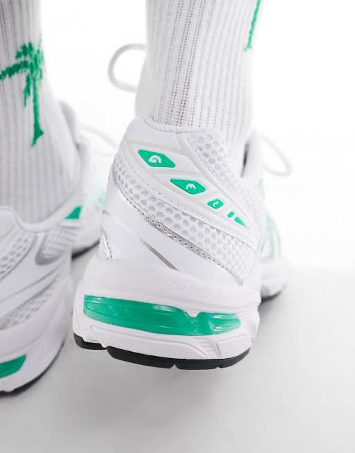 Asics Gel-1130 trainers in white and malachite green | ASOS