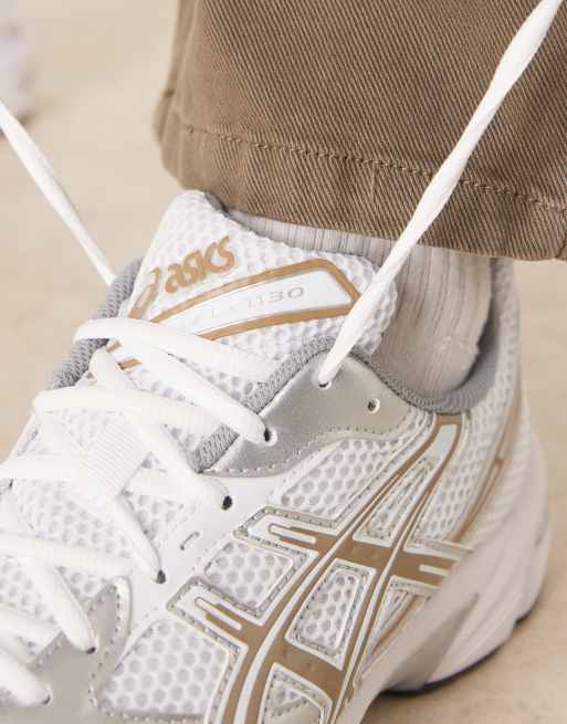 Asics Gel-1130 trainers in white and pepper, 4 of 5