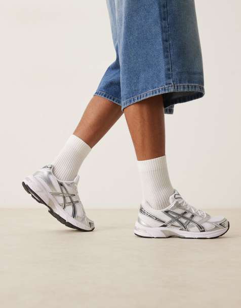 Asics Gel-1130 trainers in white and pure silver - view 1