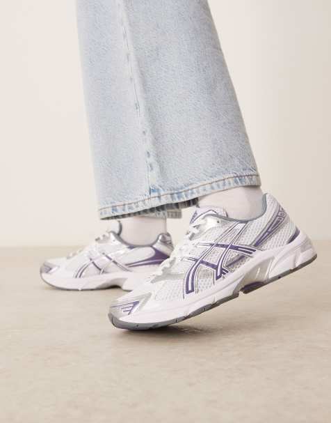 Asics GEL-1130 trainers in white and purple - view 1