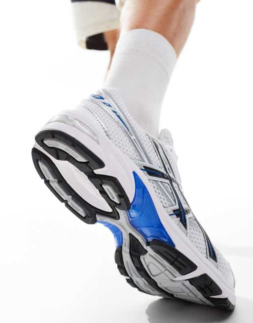 Asics Gel-1130  trainers in white silver and blue, 4 of 5