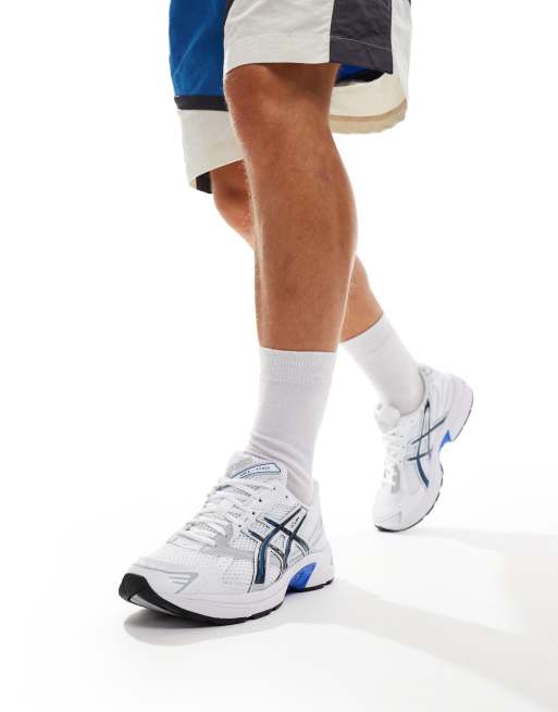Asics Gel-1130  trainers in white silver and blue, 5 of 5