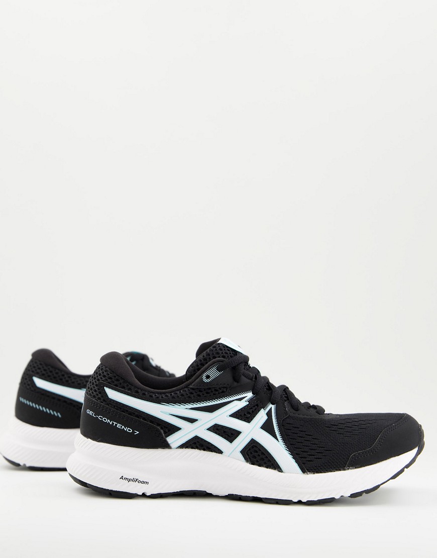 Asics Gel-Contend 7 Running Trainers In Black And White