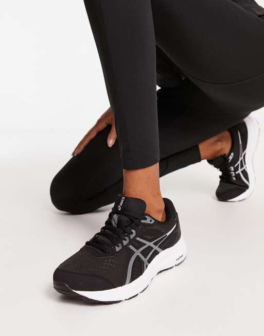 Asics Gel-Contend neutral running trainers in black and white ASOS